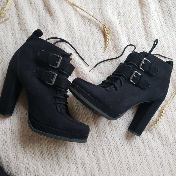 Mossimo Black Faux Suede Boots 7.5 - Picture 7 of 7